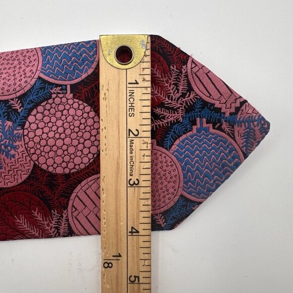 RARE Vintage Wembley Tie Silk Embroidered Christmas Ornaments Holiday Pink Blue - Picture 5 of 5